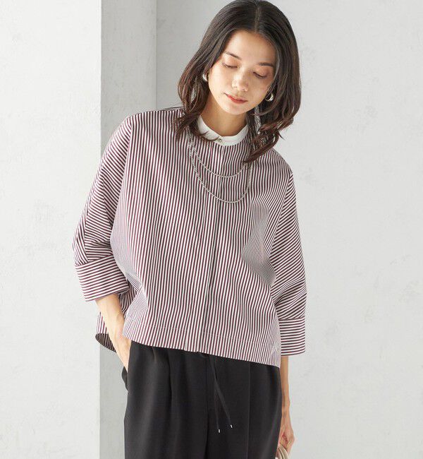 SHIPS for women「〈手洗い可能〉綿 ポリエステル ストライプ 羽織 シャツ」|シャツ・ブラウス|