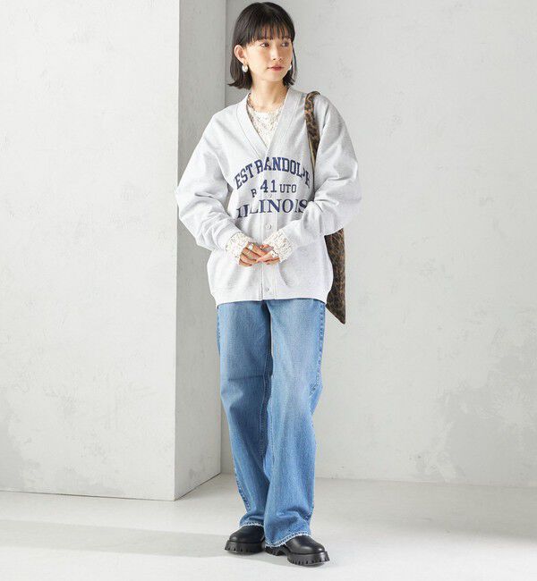 SHIPS for women「【SHIPS別注】Odub:Vネック ロゴ カーディガン」|カーディガン|