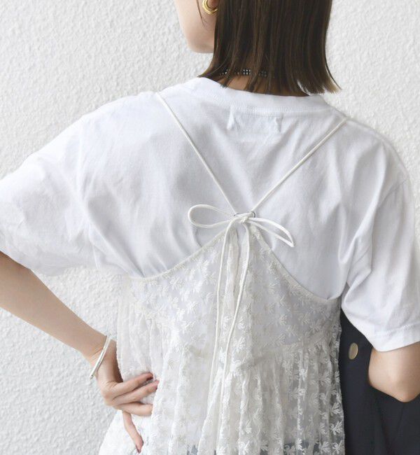 SHIPS for women「〈手洗い可能〉フラワー チュール 刺繍 チュニック ワンピース」|チュニック|