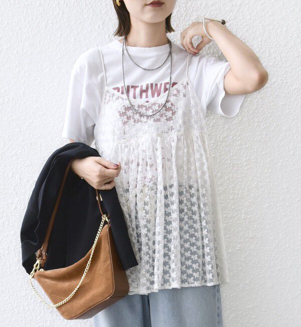 SHIPS for women「〈手洗い可能〉フラワー チュール 刺繍 チュニック ワンピース」|チュニック|