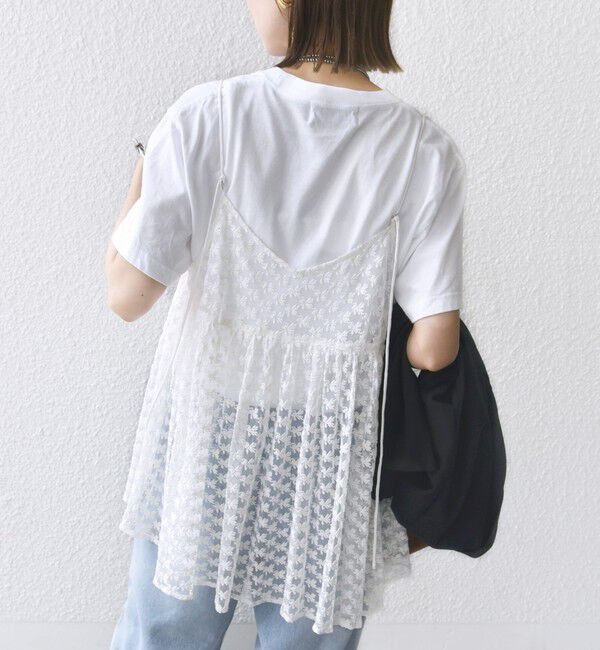 SHIPS for women「〈手洗い可能〉フラワー チュール 刺繍 チュニック ワンピース」|チュニック|