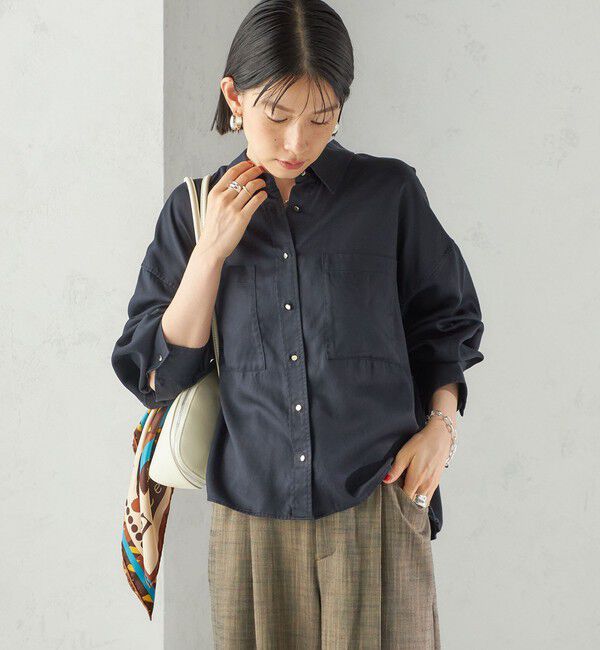 SHIPS for women「〈手洗い可能〉セルロース ツイル 羽織 シャツ」|シャツ・ブラウス|