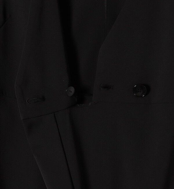 SHIPS for women「little black: 〈洗濯機可能〉ストレッチ ツイル フロント釦  Vネック オールインワン（セレモニー対応可）」|オールインワン|