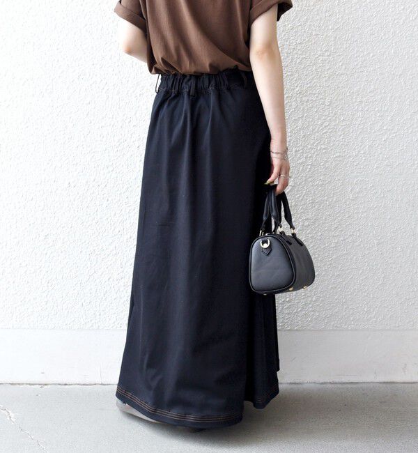 SHIPS any「SHIPS any:〈洗濯機可能〉チノ ステッチ フレア ロング スカート」|フレア|