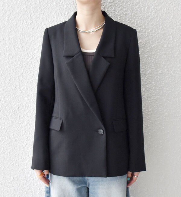 SHIPS any「《一部追加予約》SHIPS any:〈洗濯機可能〉ダブルクロス セミダブル ジャケット［NAVY BLUE］」|テーラードジャケット|