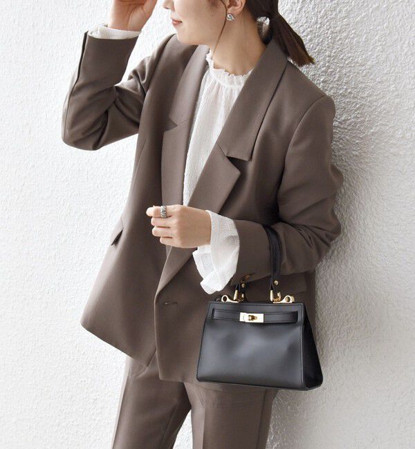 SHIPS any「《一部追加予約》SHIPS any:〈洗濯機可能〉ダブルクロス セミダブル ジャケット［NAVY BLUE］」|テーラードジャケット|ブラウン