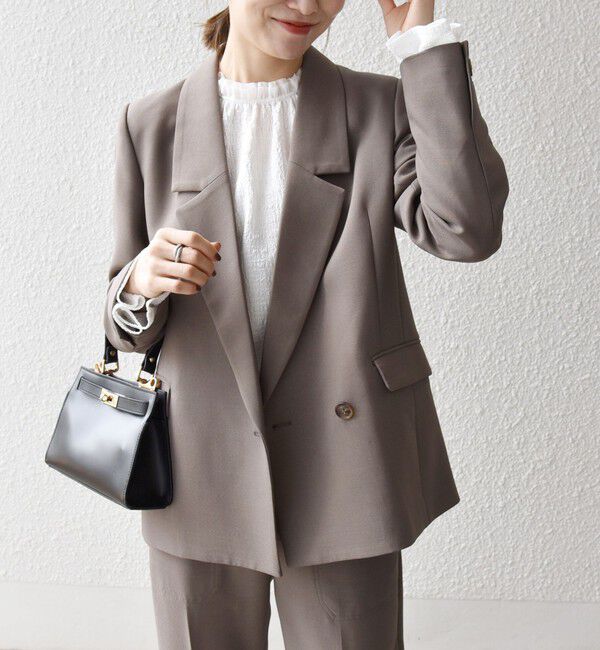 SHIPS any「《一部追加予約》SHIPS any:〈洗濯機可能〉ダブルクロス セミダブル ジャケット［NAVY BLUE］」|テーラードジャケット|