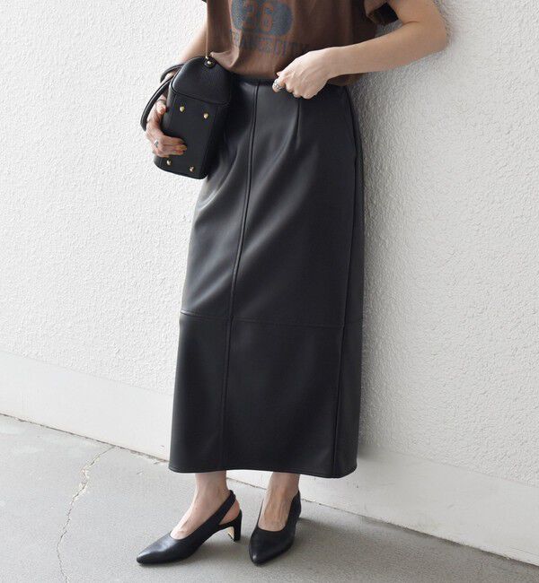 SHIPS any「SHIPS any: クロス ステッチ Iライン スカート」|タイト|ブラック