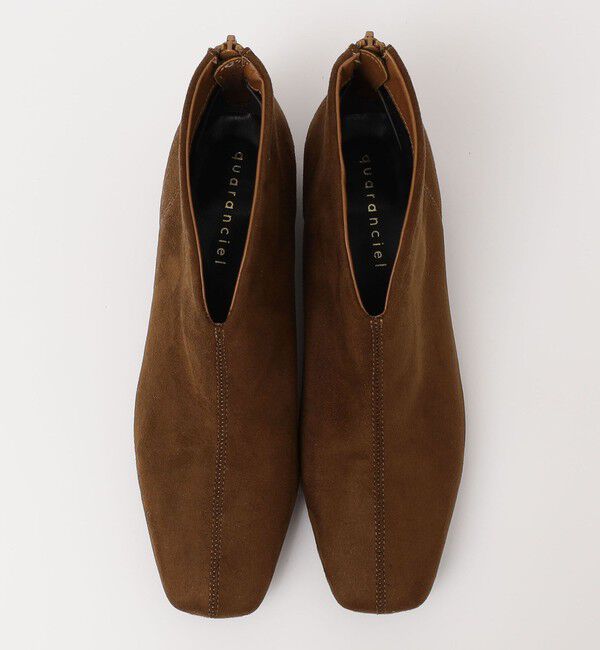 quaranciel「quaranciel: Vカット スクエアトゥ ショート ブーツ」|ショートブーツ|