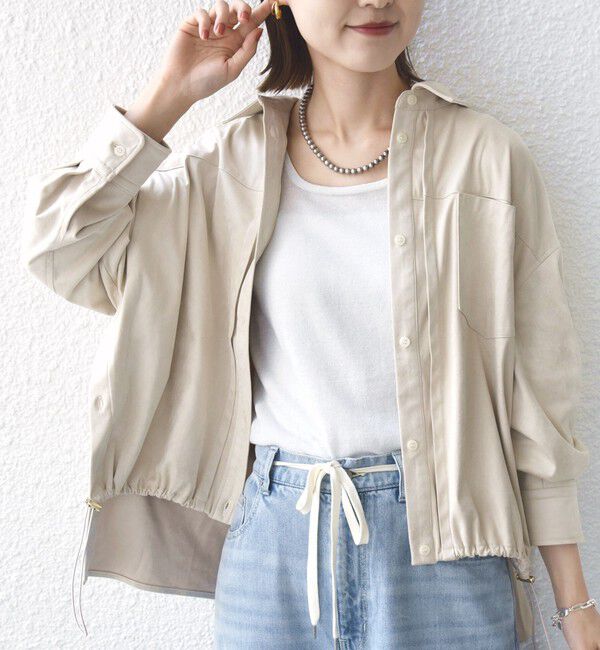 SHIPS for women「〈手洗い可能〉ポリエステル スエード 裾 ドロスト シャツ 羽織」|シャツ・ブラウス|