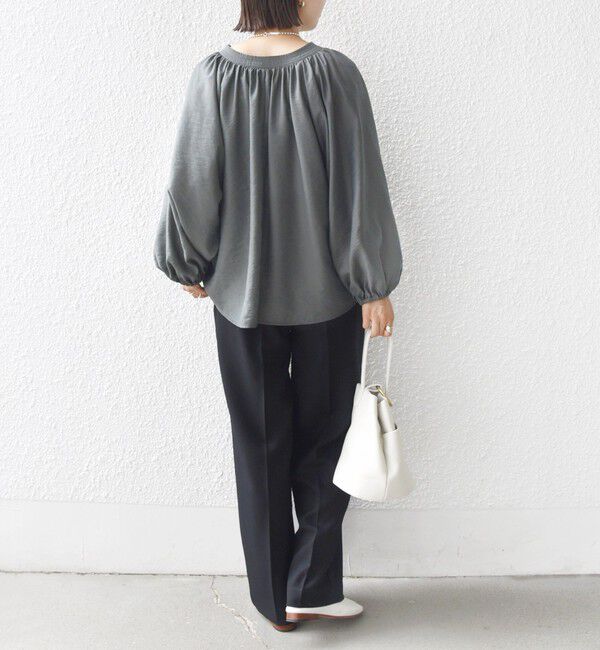 SHIPS for women「〈手洗い可能〉シアー タンブラー デザイン ギャザー ブラウス」|シャツ・ブラウス|