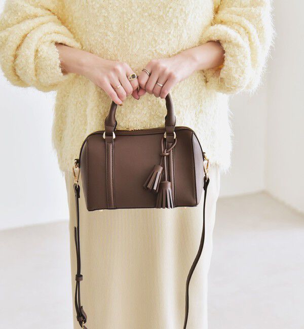 quaranciel「《一部追加予約》quaranciel: 2way タッセル チャーム ミニ ボストン バッグ」|ショルダー・メッセンジャー|