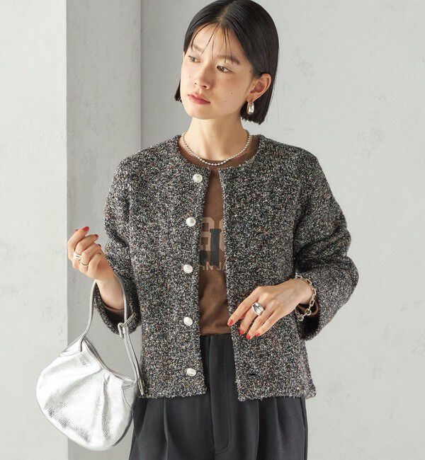 SHIPS for women「〈手洗い可能〉ミックス ヤーン ニット ジャケット」|カーディガン|