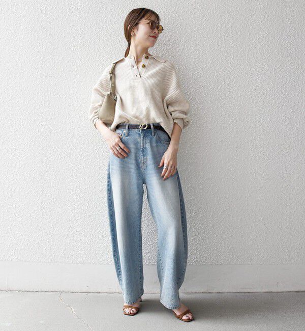 SHIPS any「SHIPS any:〈手洗い可能〉AQUA カシミヤ ミックス ポロ ニット」|ニット・セーター|