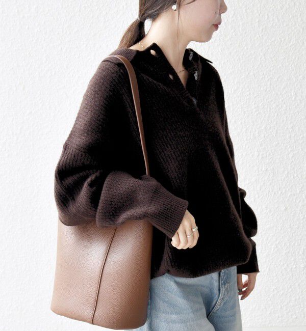 SHIPS any「SHIPS any:〈手洗い可能〉AQUA カシミヤ ミックス ポロ ニット」|ニット・セーター|