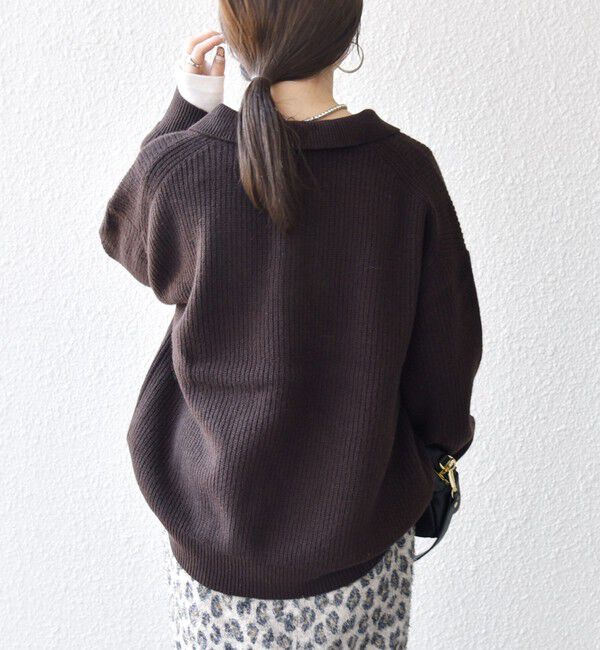 SHIPS any「SHIPS any:〈手洗い可能〉AQUA カシミヤ ミックス ポロ ニット」|ニット・セーター|