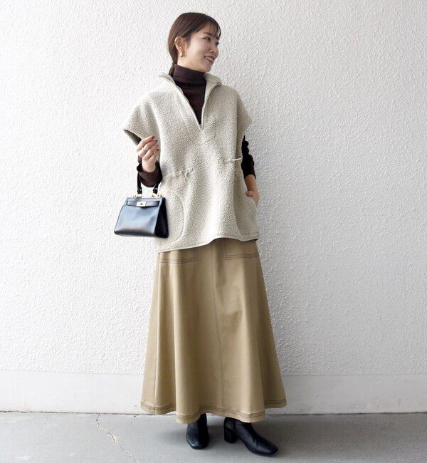 SHIPS any「SHIPS any:〈洗濯機可能〉ボア フリース スタンド ベスト」|ダウンベスト・ベスト|