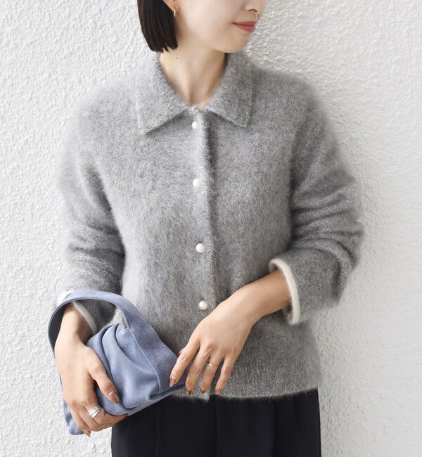 SHIPS for women「杢 フォックス カシミヤ ポロ ニット カーディガン」|カーディガン|