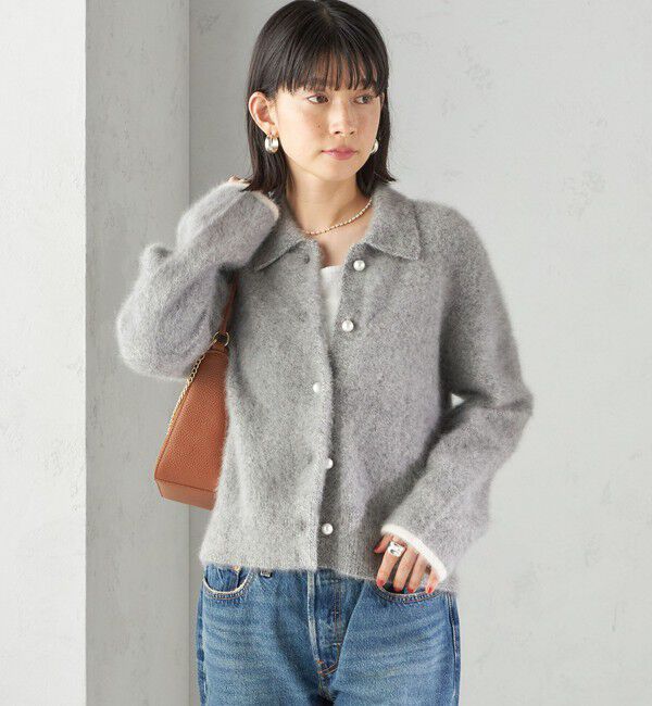 SHIPS for women「杢 フォックス カシミヤ ポロ ニット カーディガン」|カーディガン|