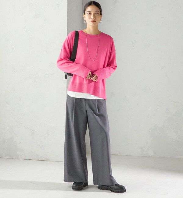 SHIPS for women「〈手洗い可能〉14G ウォッシャブル クルーネック ニット プルオーバー」|ニット・セーター|