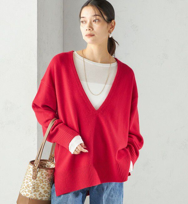 SHIPS for women「〈手洗い可能〉ウール カシミヤ Vネック プルオーバー」|ニット・セーター|