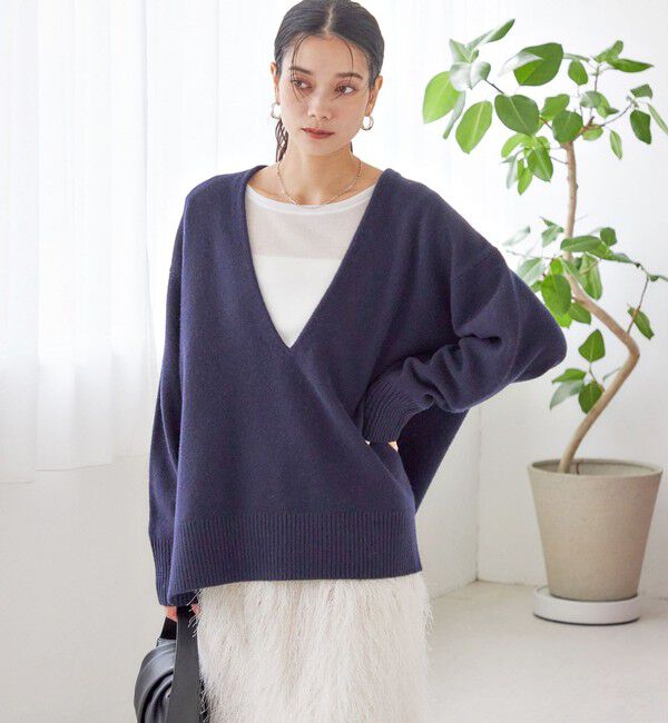 SHIPS for women「〈手洗い可能〉ウール カシミヤ Vネック プルオーバー」|ニット・セーター|