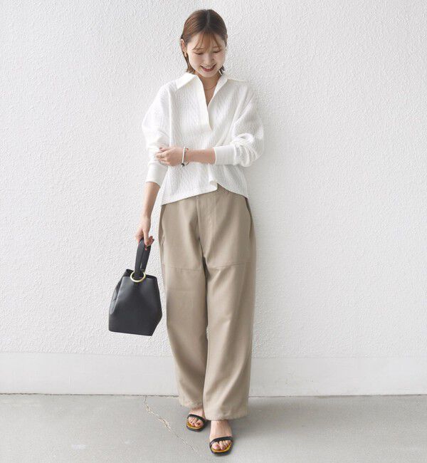 SHIPS for women「【WEB限定】〈手洗い可能〉ケーブル ジャージー ポロ プルオーバー」|Tシャツ・カットソー|