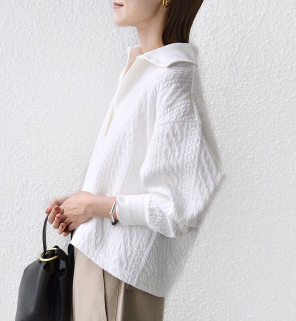 SHIPS for women「【WEB限定】〈手洗い可能〉ケーブル ジャージー ポロ プルオーバー」|Tシャツ・カットソー|