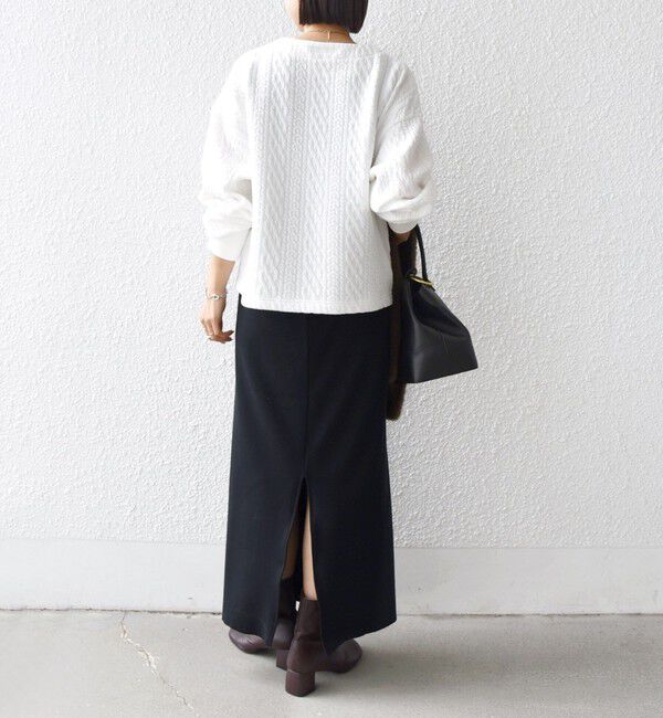 SHIPS for women「〈手洗い可能〉ケーブル ジャージー スキッパー プルオーバー」|Tシャツ・カットソー|