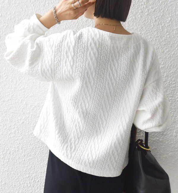 SHIPS for women「〈手洗い可能〉ケーブル ジャージー スキッパー プルオーバー」|Tシャツ・カットソー|