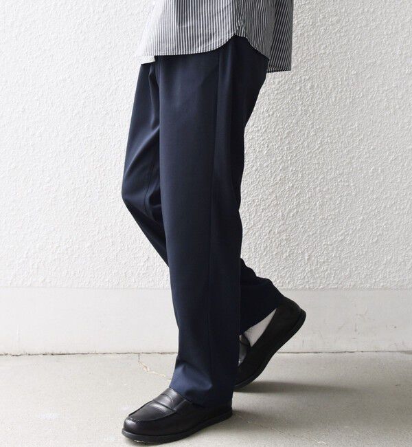 SHIPS any「SHIPS any:〈洗濯機可能/抗ピリング〉ウールライク 2プリーツ セミワイド イージーパンツ◇」|チノ|