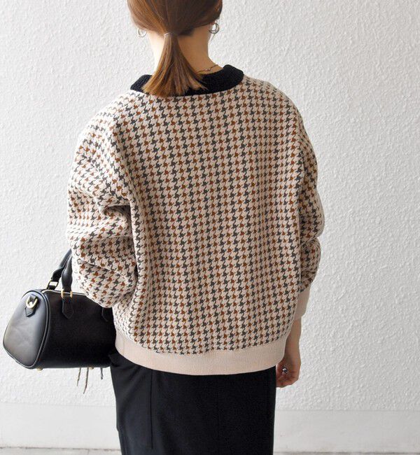 SHIPS any「《一部追加予約》SHIPS any:〈手洗い可能〉モールヤーン クルーネック 千鳥柄 カーディガン」|カーディガン|