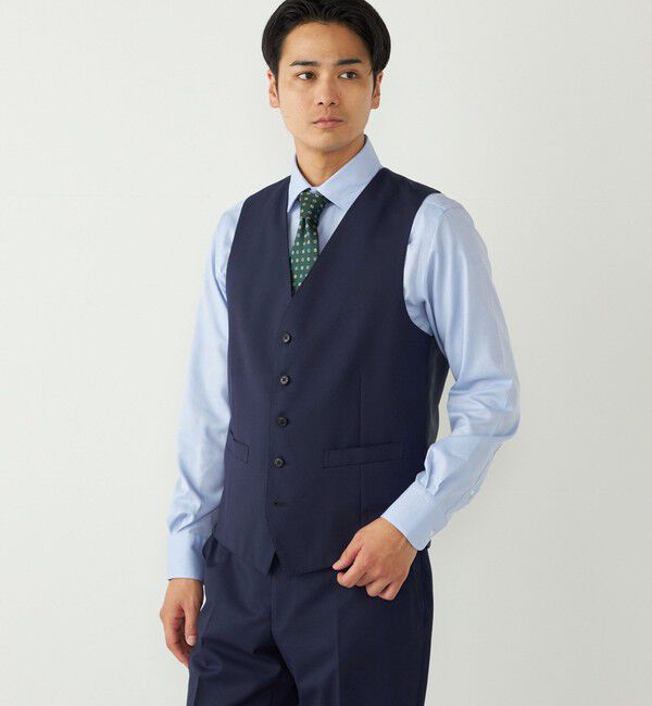 SHIPS Colors 「SHIPS Colors:〈洗濯機可能〉T/W スーツ ベスト(セットアップ対応可能)」|ベスト・ジレ|ブルー