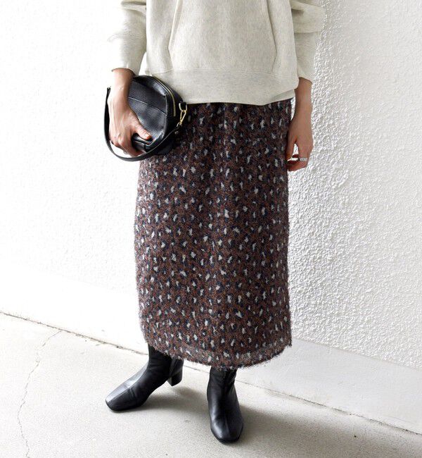 SHIPS any「SHIPS any:〈手洗い可能〉レオパード ジャカード Iライン イージー スカート」|タイト|