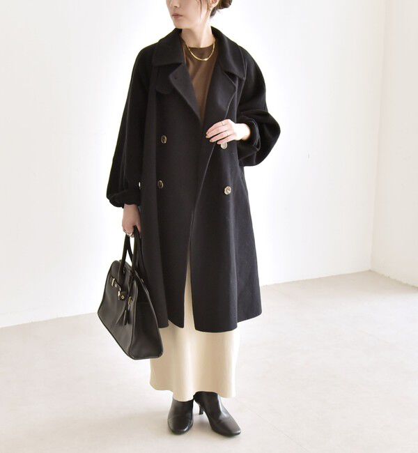 quaranciel「《一部追加予約》quaranciel: リバー スタンド & テーラード ダブルブレスト Aライン コート」|その他|