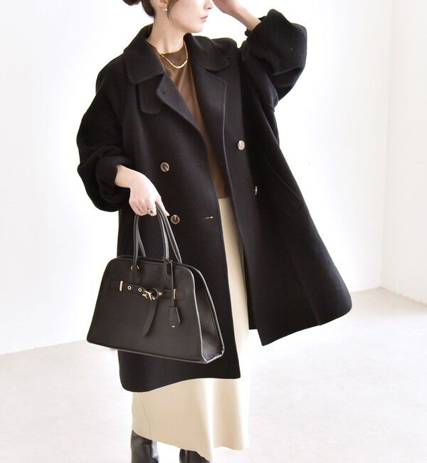 quaranciel「《一部追加予約》quaranciel: リバー スタンド & テーラード ダブルブレスト Aライン コート」|その他|