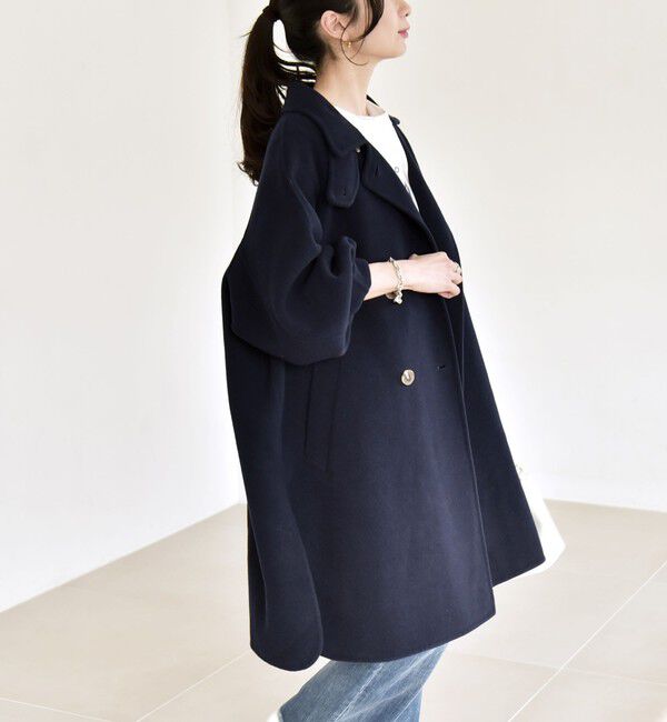 quaranciel「《一部追加予約》quaranciel: リバー スタンド & テーラード ダブルブレスト Aライン コート」|その他|