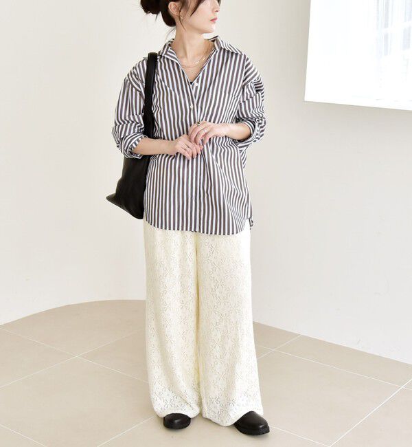 quaranciel「quaranciel:〈洗濯機可能〉フラワー レース ワイド パンツ」|その他|