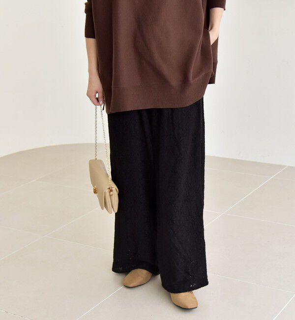 quaranciel「quaranciel:〈洗濯機可能〉フラワー レース ワイド パンツ」|その他|