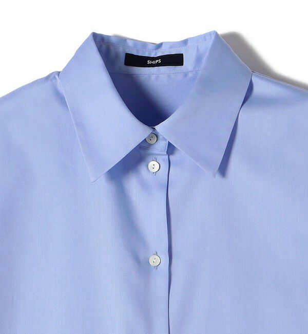 SHIPS for women「〈手洗い可能〉スーピマ コットン サテン シャツ」|シャツ・ブラウス|