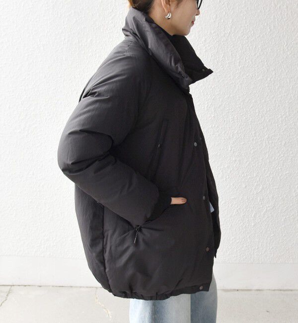 SHIPS any「SHIPS any: ナイロン スタンドカラー ダウン コクーン コート」|ダウン|