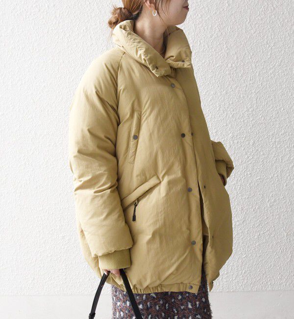SHIPS any「SHIPS any: ナイロン スタンドカラー ダウン コクーン コート」|ダウン|