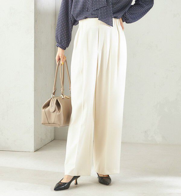 SHIPS for women「〈手洗い可能〉メルティ ウォーム タック ワイド パンツ」|その他|