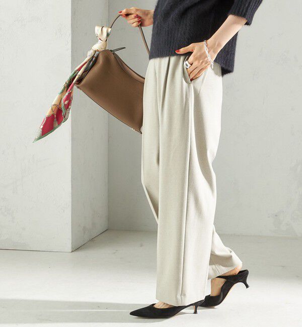 SHIPS for women「〈手洗い可能〉メルティ ウォーム タック ワイド パンツ」|その他|