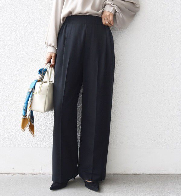 SHIPS for women「〈手洗い可能〉メルティ ウォーム タック ワイド パンツ」|その他|