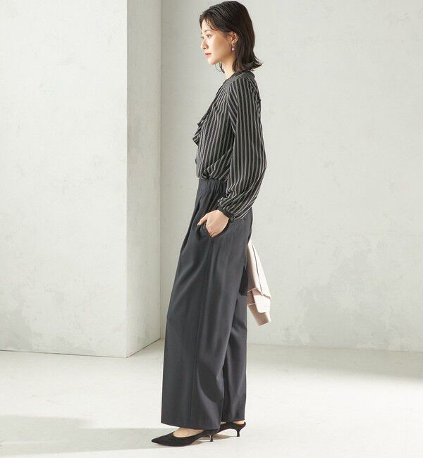 SHIPS for women「〈手洗い可能〉メルティ ウォーム タック ワイド パンツ」|その他|