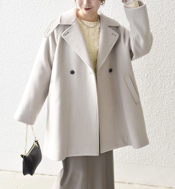 SHIPS any「【WEB限定】SHIPS any: PURE WOOL スタンド & テーラード ハーフ コート」|その他|