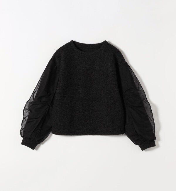 quaranciel「quaranciel:〈洗濯機可能〉ボア &times; チュール コンビ クルーネック プルオーバー」|プルオーバー|