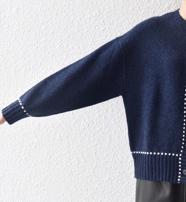 SHIPS any「《一部追加予約》SHIPS any:〈手洗い可能〉ステッチ デザイン ルーズ ニット カーディガン」|カーディガン|