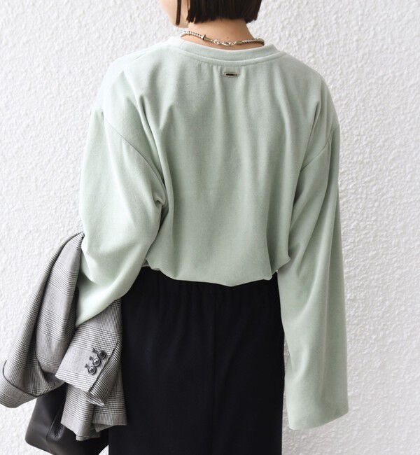 SHIPS for women「〈手洗い可能〉コットン ポリエステル ベロア ワイド スリーブ」|Tシャツ・カットソー|